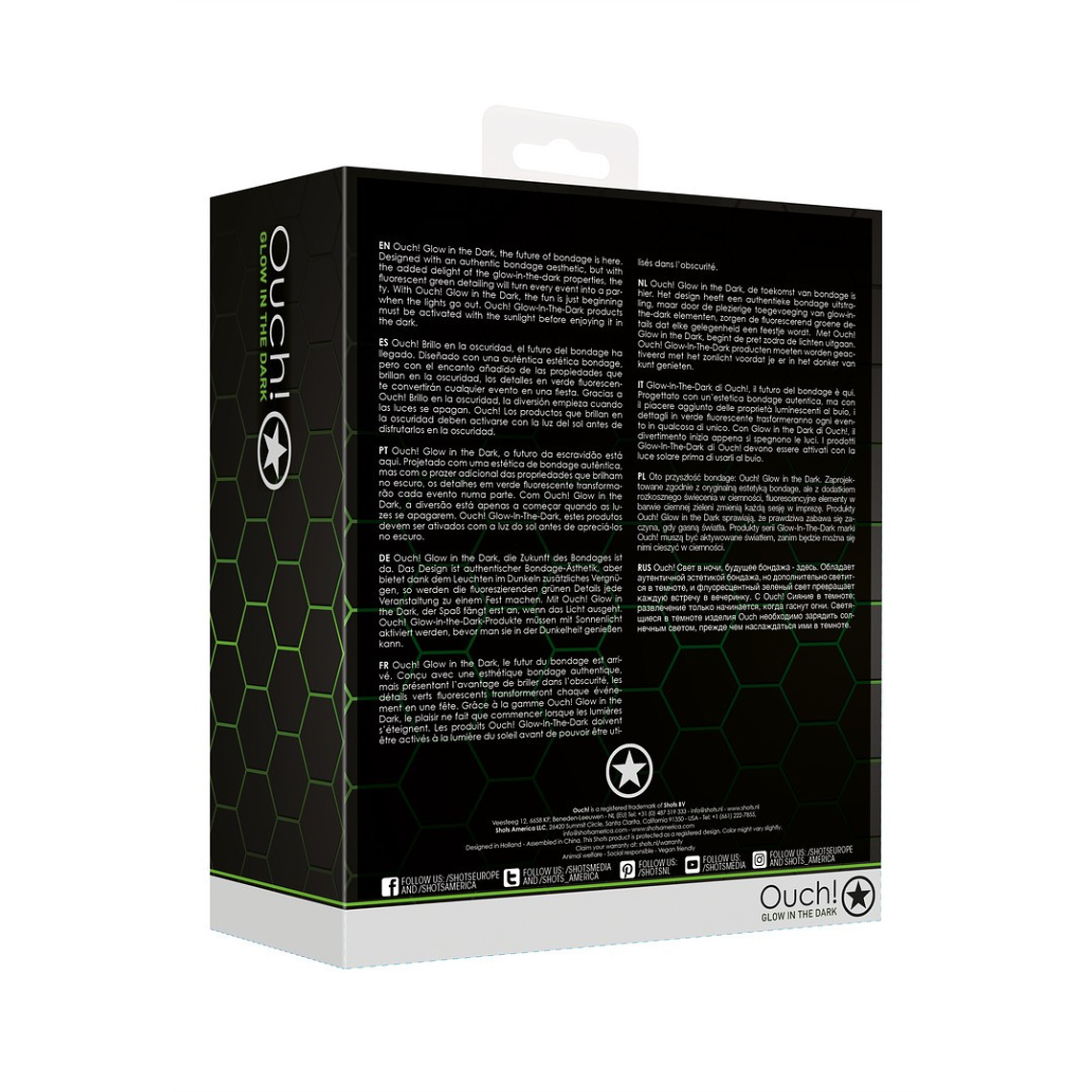 ALGEMAS PARA PULSOS E TORNOZELOS COM HOGTIE GLOW IN THE DARK OUCH! 3