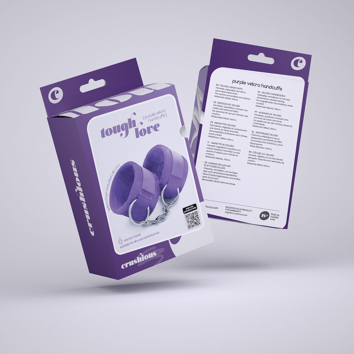 ALGEMAS DE VELCRO TOUGH LOVE COM CORRENTE DE 40CM EXTRA CRUSHIOUS ROXO 8