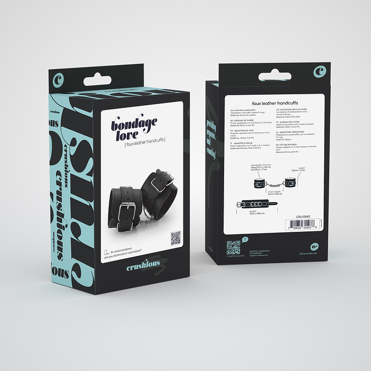 ALGEMAS DE COURO BONDAGE LOVE CRUSHIOUS PRETAS 7