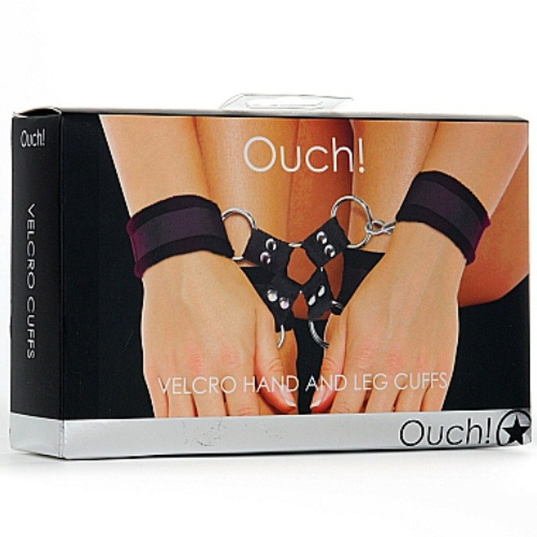 ALGEMAS PARA OS PULSOS E TORNOZELOS OUCH! VELCRO HAND AND LEG CUFFS PRETAS 2