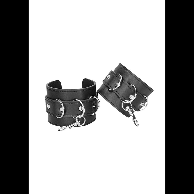 ALGEMAS PARA OS PULSOS E TORNOZELOS OUCH! LEATHER HAND AND LEG CUFFS PRETAS 5