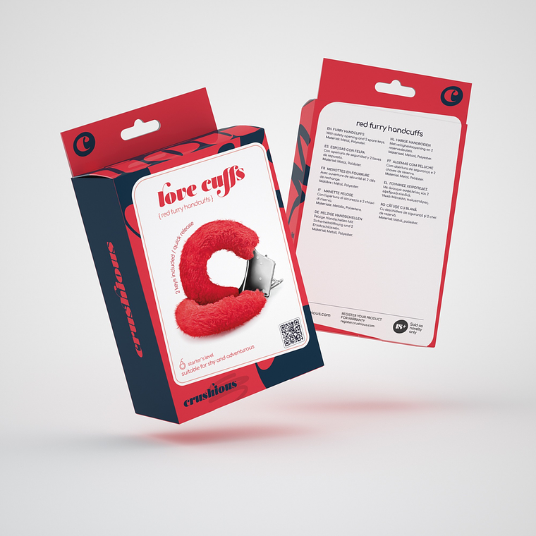 ALGEMAS DE PELUCHE LOVE CUFFS CRUSHIOUS VERMELHAS 7