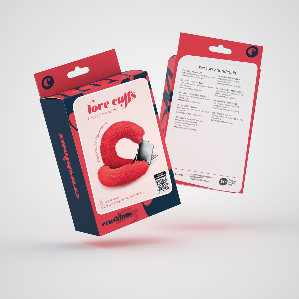 ALGEMAS DE PELUCHE LOVE CUFFS CRUSHIOUS VERMELHAS 8