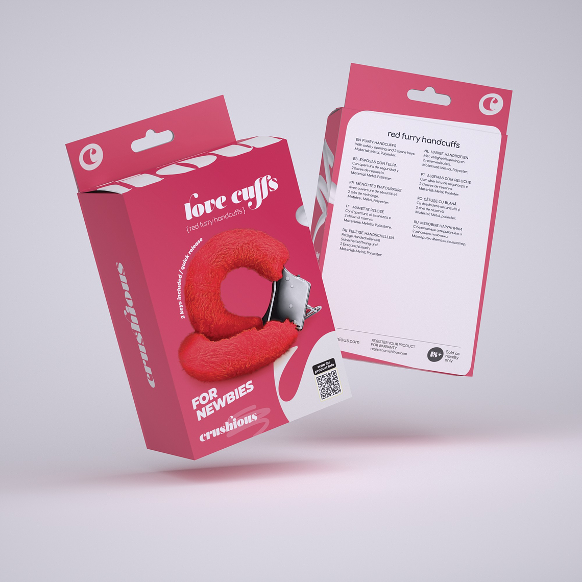 ALGEMAS DE PELUCHE LOVE CUFFS CRUSHIOUS VERMELHAS 9