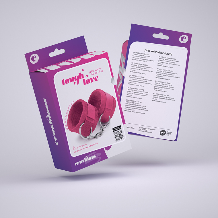 ALGEMAS DE VELCRO TOUGH LOVE COM CORRENTE DE 40CM EXTRA CRUSHIOUS ROSA 8