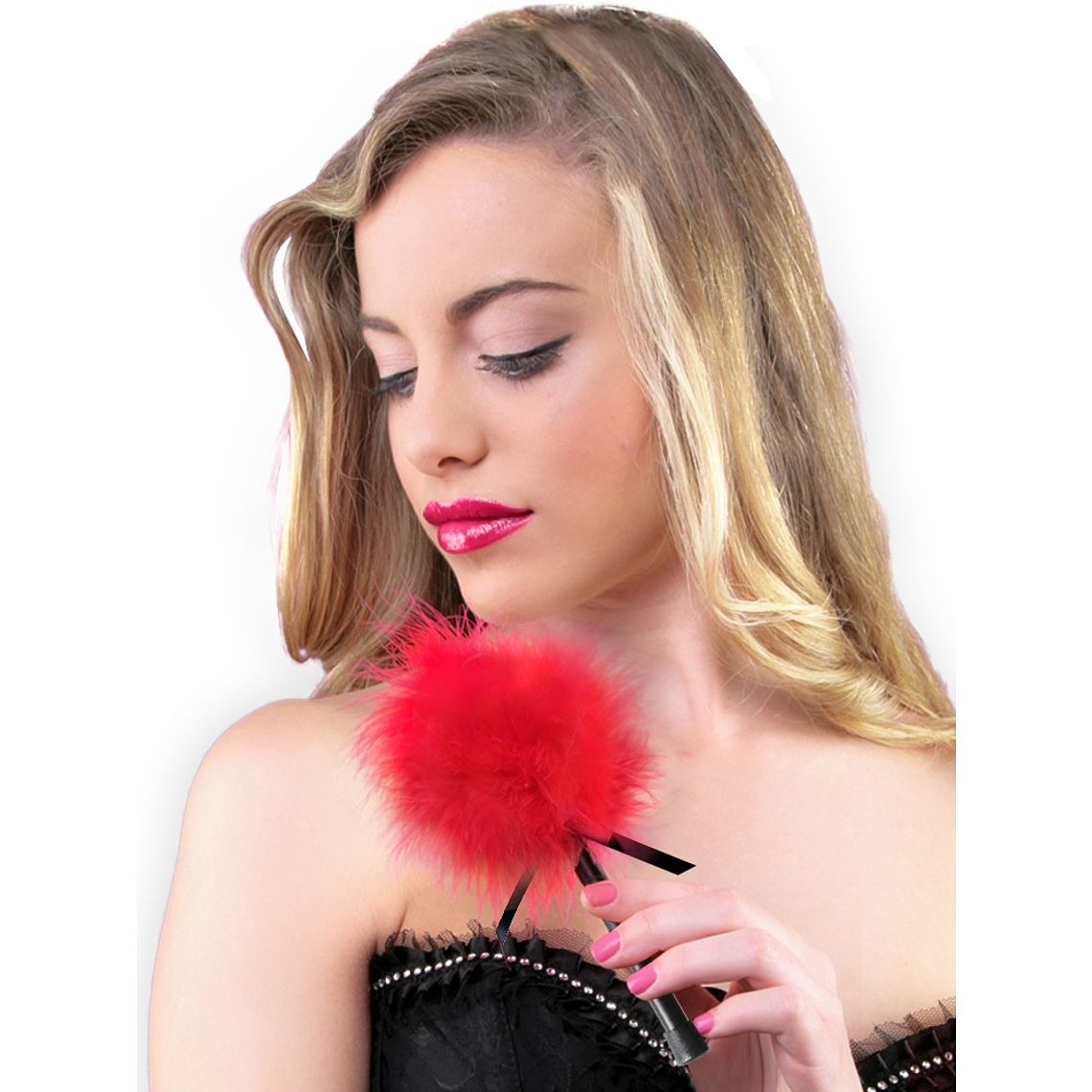 ESPANADOR DE PLUMAS MARABU VERMELHO SECRET PLAY 1