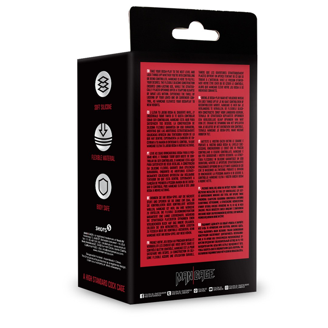 JAULA MODEL 27 ULTRA SOFT SILICONE CHASTITY PRETO MANCAGE 3