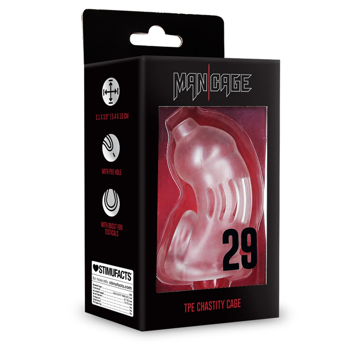 JAULA MODEL 29 TPE CHASTITY TRANSPARENTE MANCAGE 2