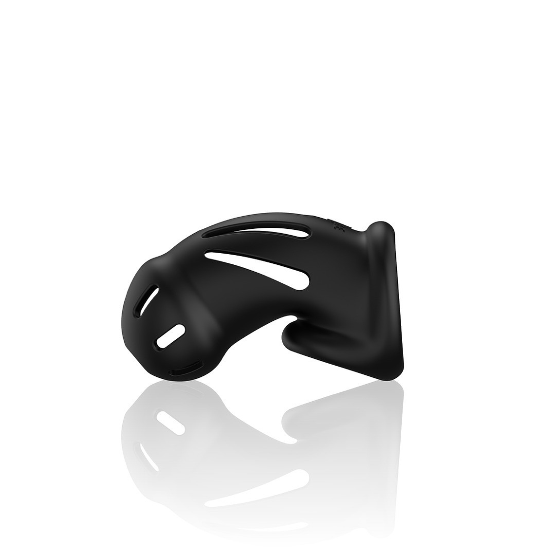 JAULA MODEL 27 ULTRA SOFT SILICONE CHASTITY PRETO MANCAGE 4