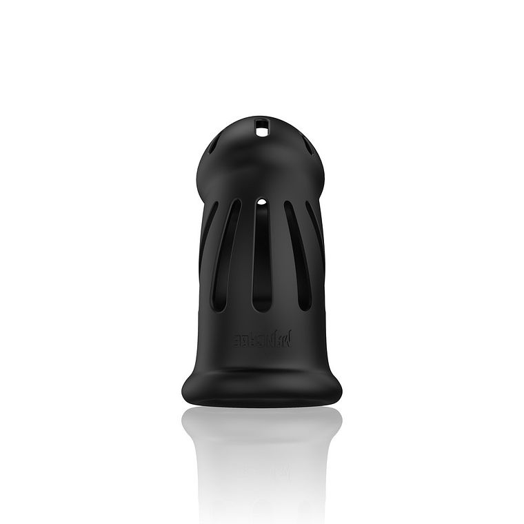 JAULA MODEL 27 ULTRA SOFT SILICONE CHASTITY PRETO MANCAGE 6
