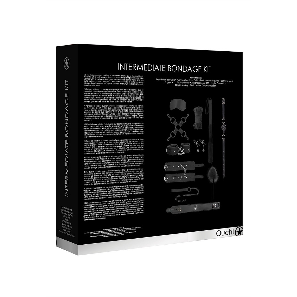 KIT BONDAGE INTERMEDIATE BONDAGE KIT PRETO OUCH! 3