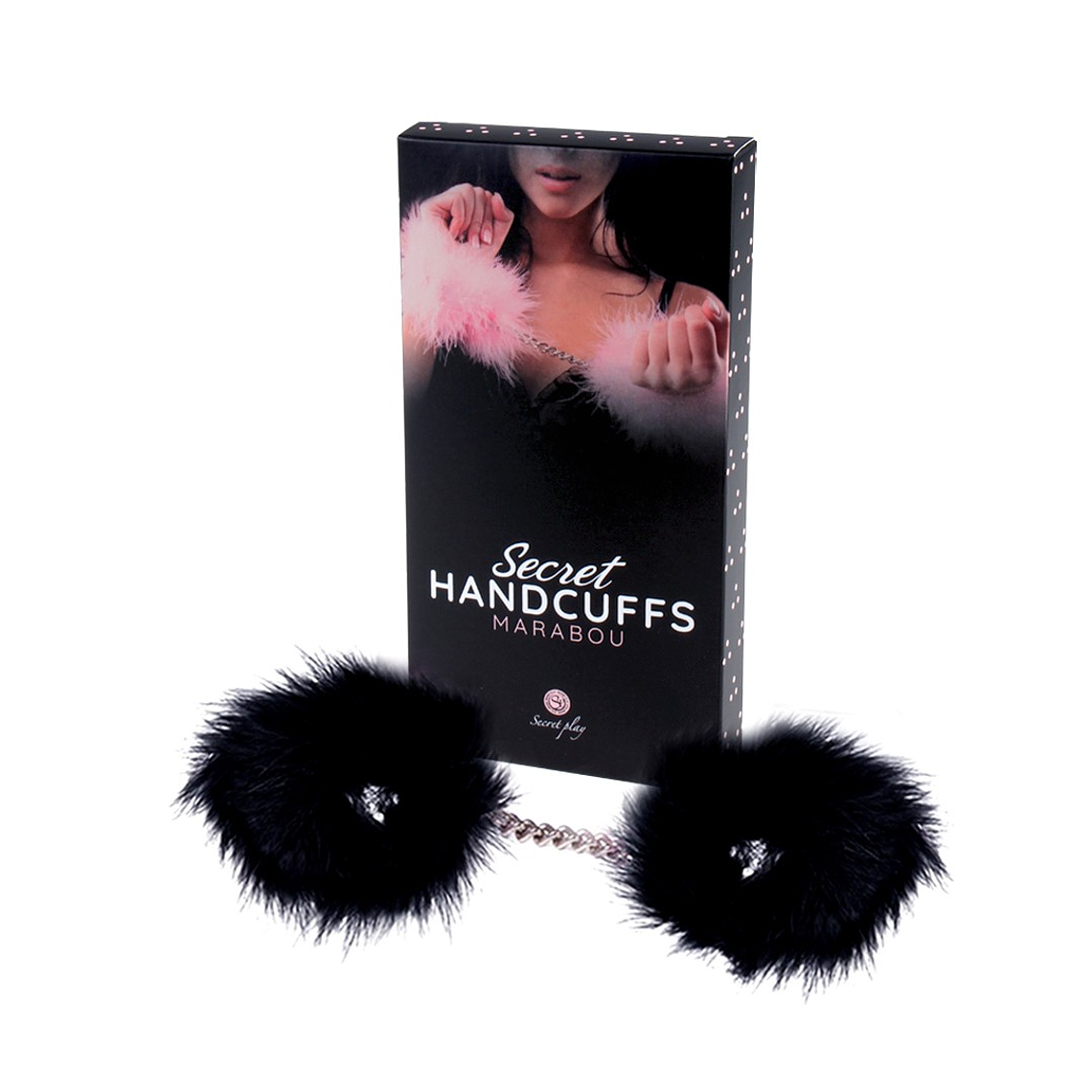 ALGEMAS SECRET HANDCUFFS MARABOU PRETAS SECRET PLAY 2