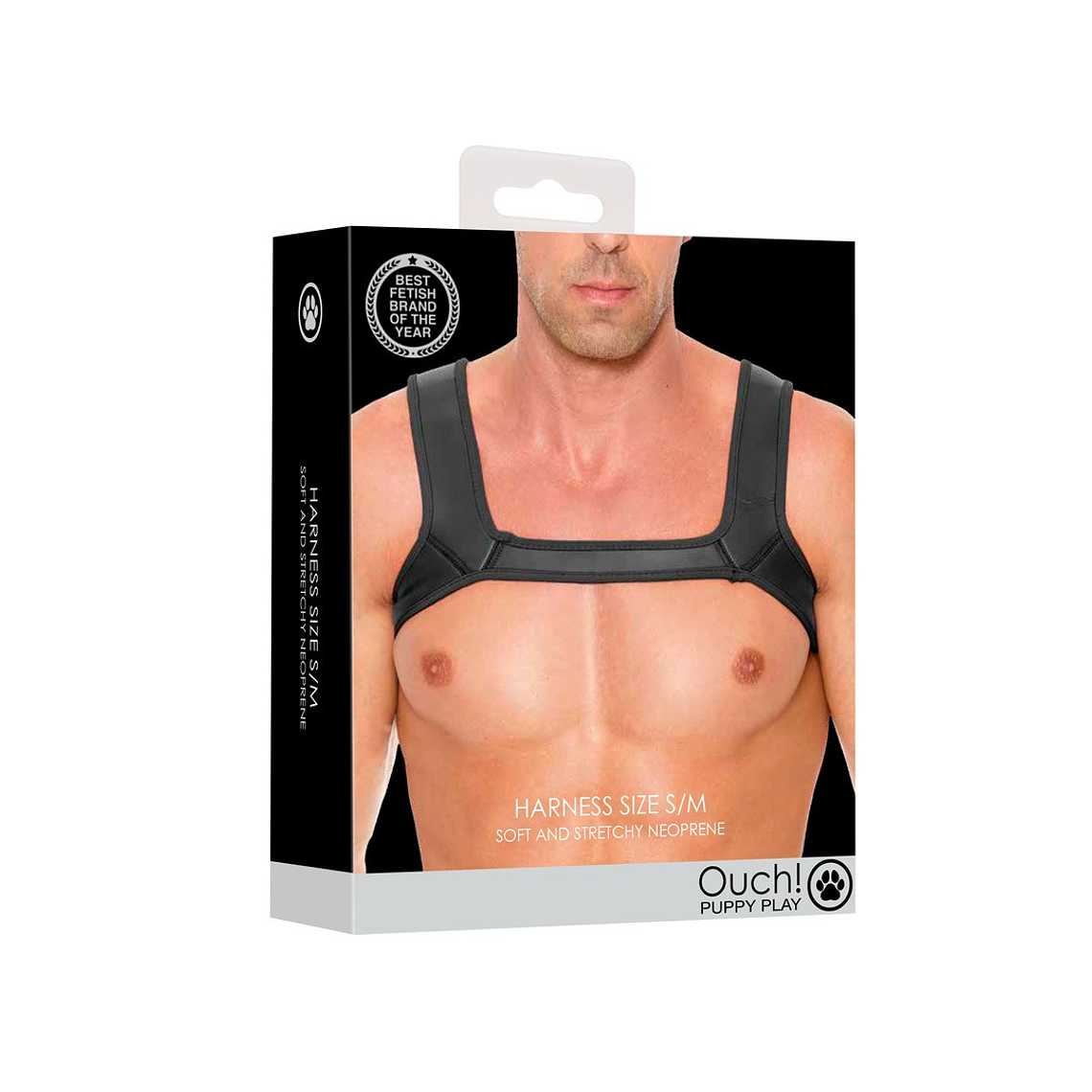ARNÊS EM NEOPRENE S/M PRETO OUCH! 2