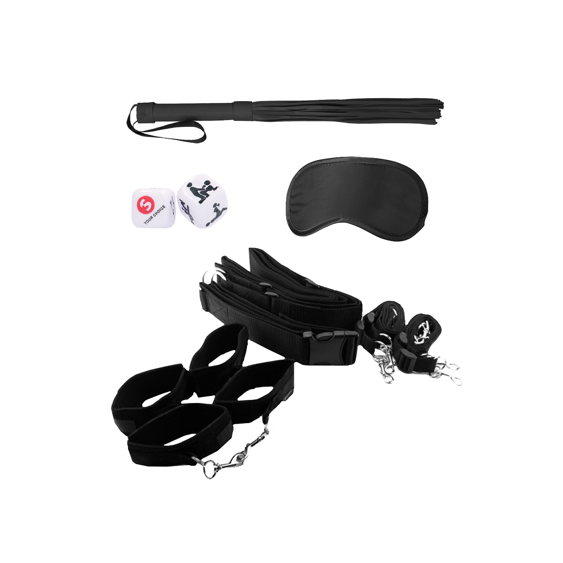 KIT DE RESTRIÇÃO BONDAGE BELT RESTRAINT SYSTEM OUCH! PRETO 2