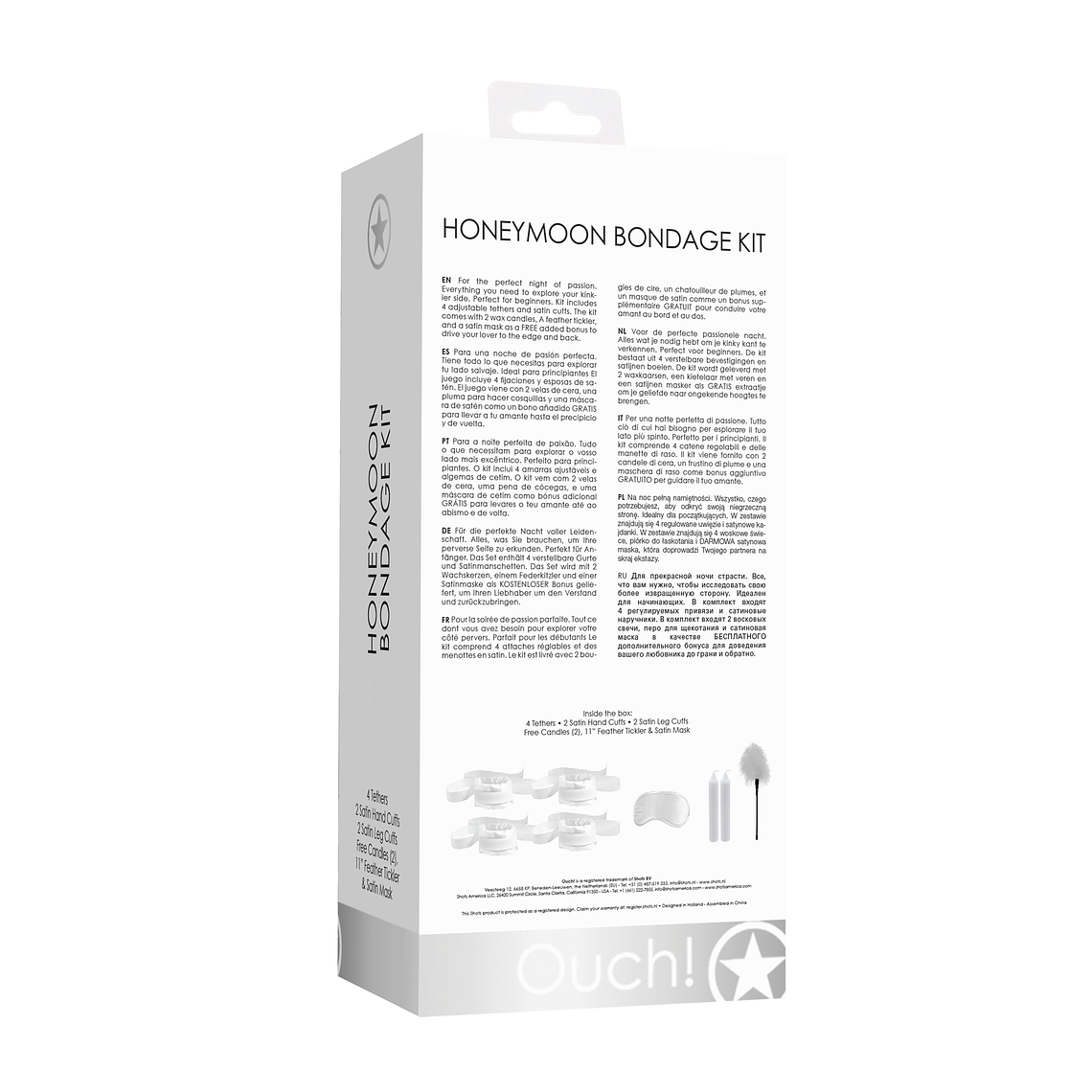 KIT DE RESTRIÇÃO HONEYMOON BONDAGE KIT OUCH! BRANCO 4