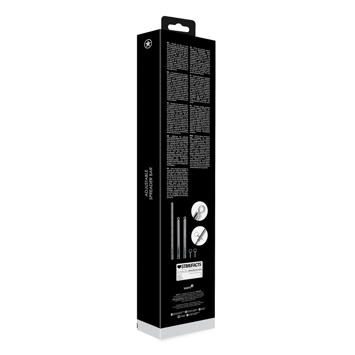 BARRA SEPARADORA ADJUSTABLE SPREADER BAR PRATEADO OUCH! 3