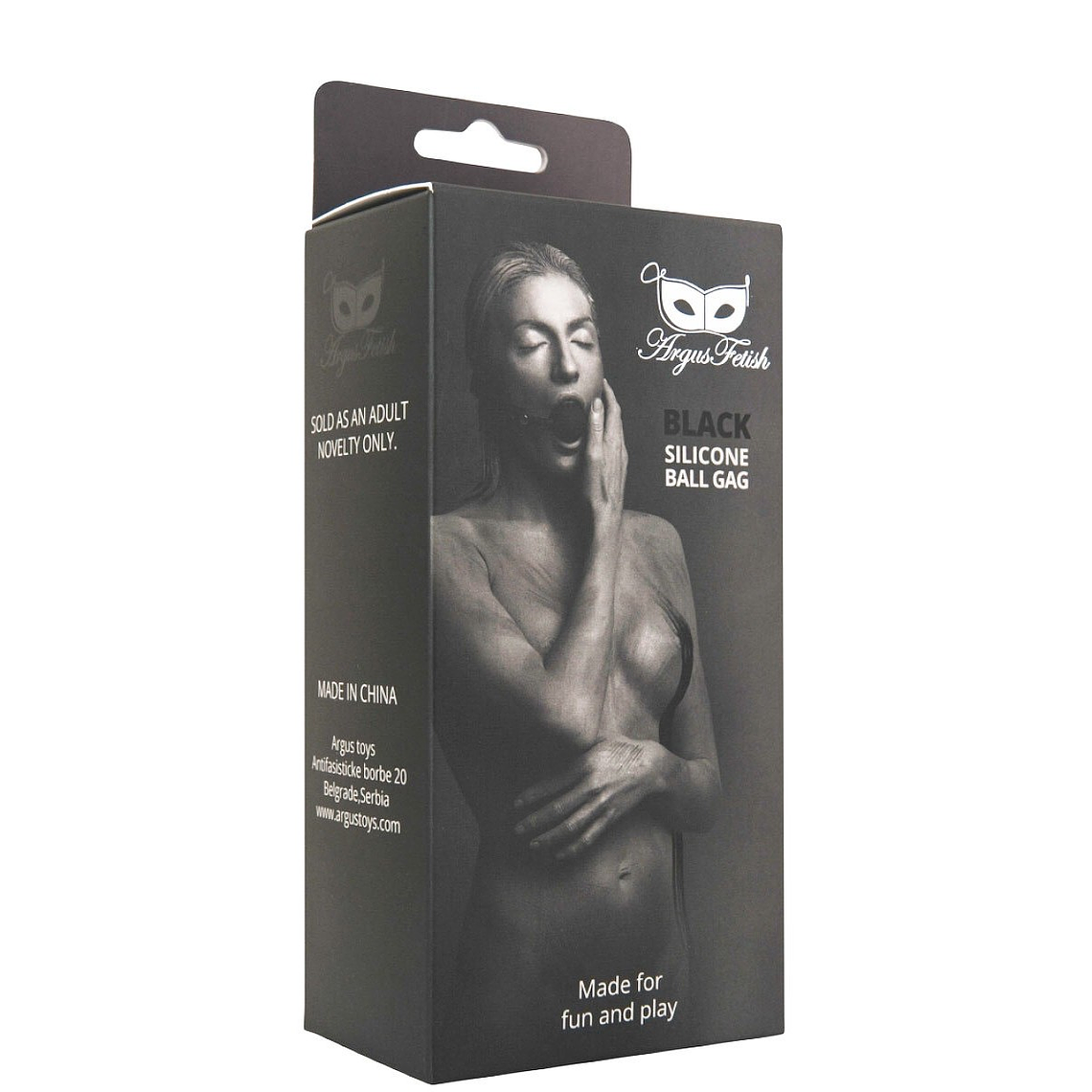 MORDAÇA COM BOLA DE SILICONE PRETA ARGUS FETISH ARGUS TOYS 2