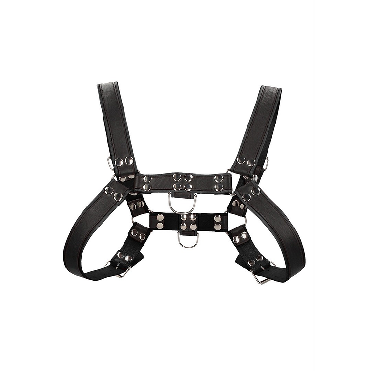ARNÊS LEATHER BULLDOG HARNESS L/XL PRETO OUCH!  4