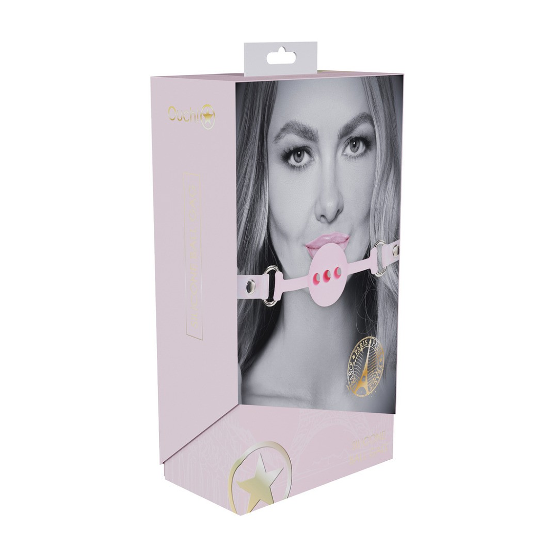 MORDAÇA DE SILICONE RESPIRÁVEL PARIS COLLECTION ROSA OUCH! 2