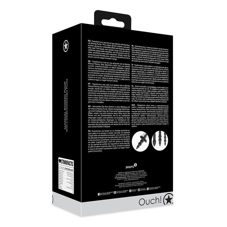 BOMBA DE ROSCA MANUAL ROSING PRETA OUCH! 3