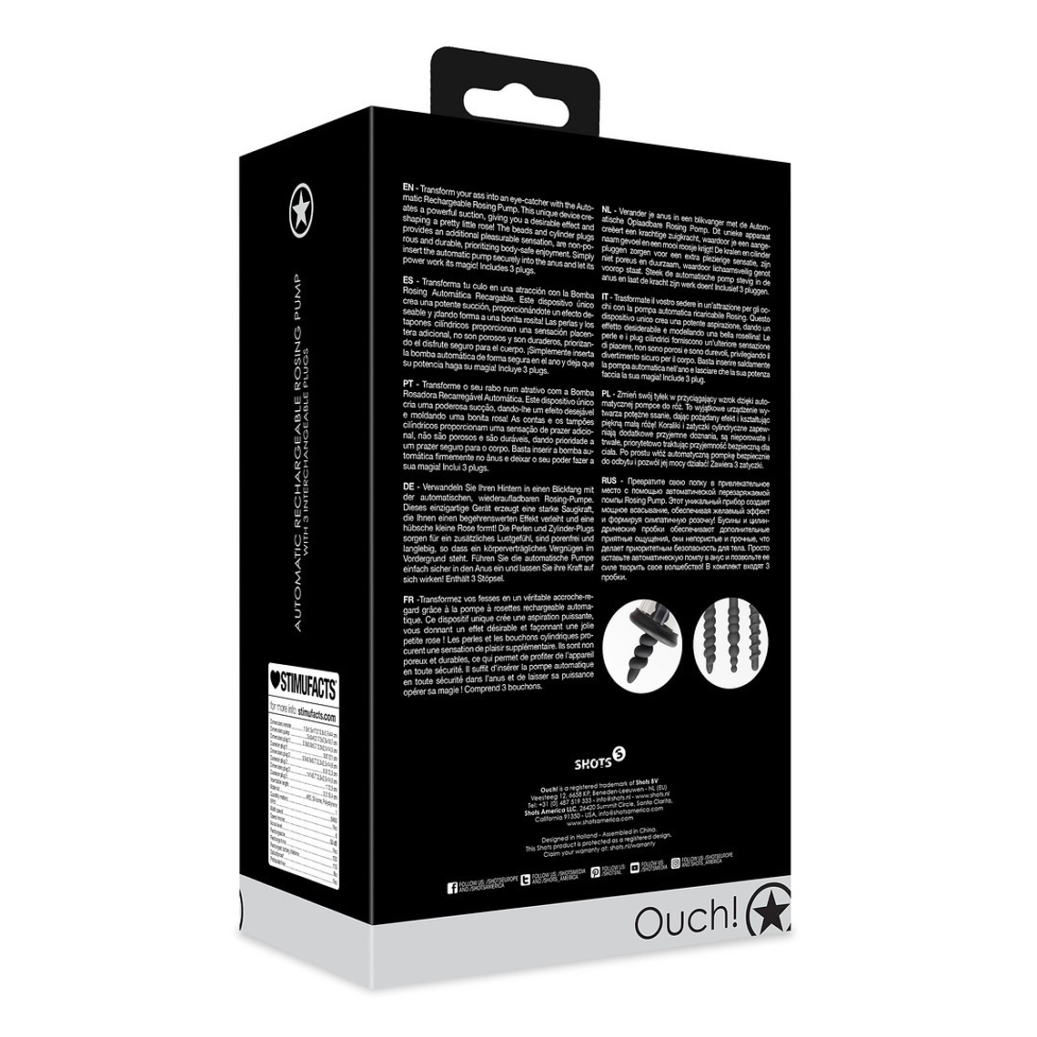 BOMBA ANAL AUTOMATIC RECHARGEABLE ROSING PUMP PRETA OUCH! 3