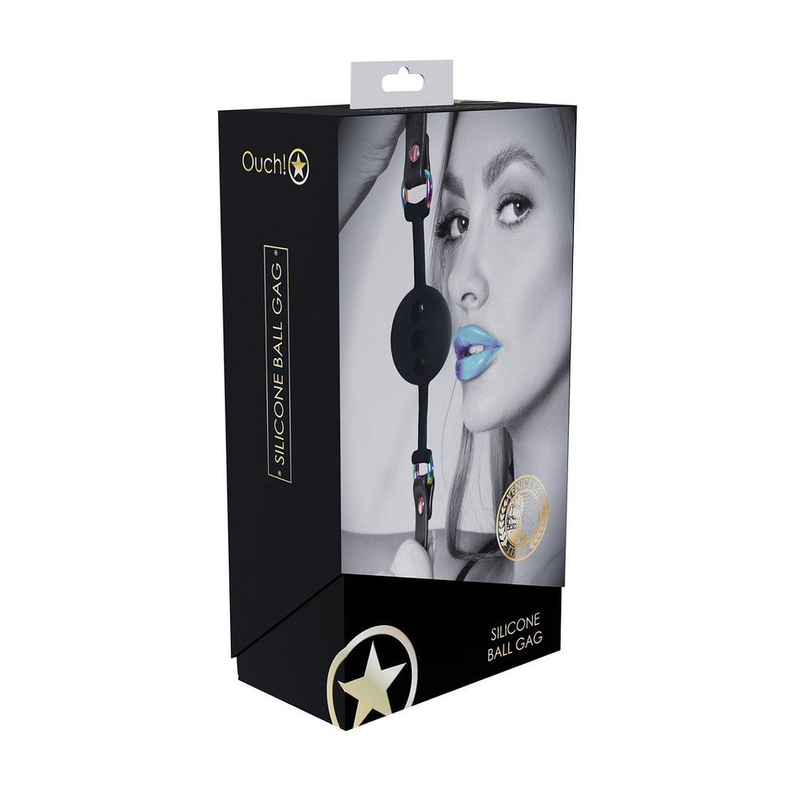 MORDAÇA DE SILICONE RESPIRÁVEL VENICE COLLECTION PRETO OUCH! 2