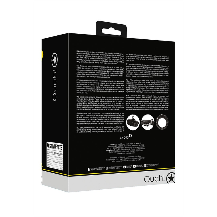 MÁSCARA COM MORDAÇA COM TAMPA EXTREME OUCH! 3