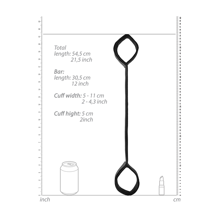BARRA AFASTADORA COM ALGEMAS OUCH! SPREADER BAR WITH CUFFS PRETA 5