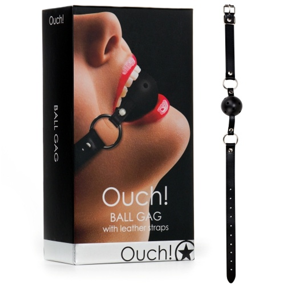 MORDAÇA OUCH! BALL GAG PRETA 2