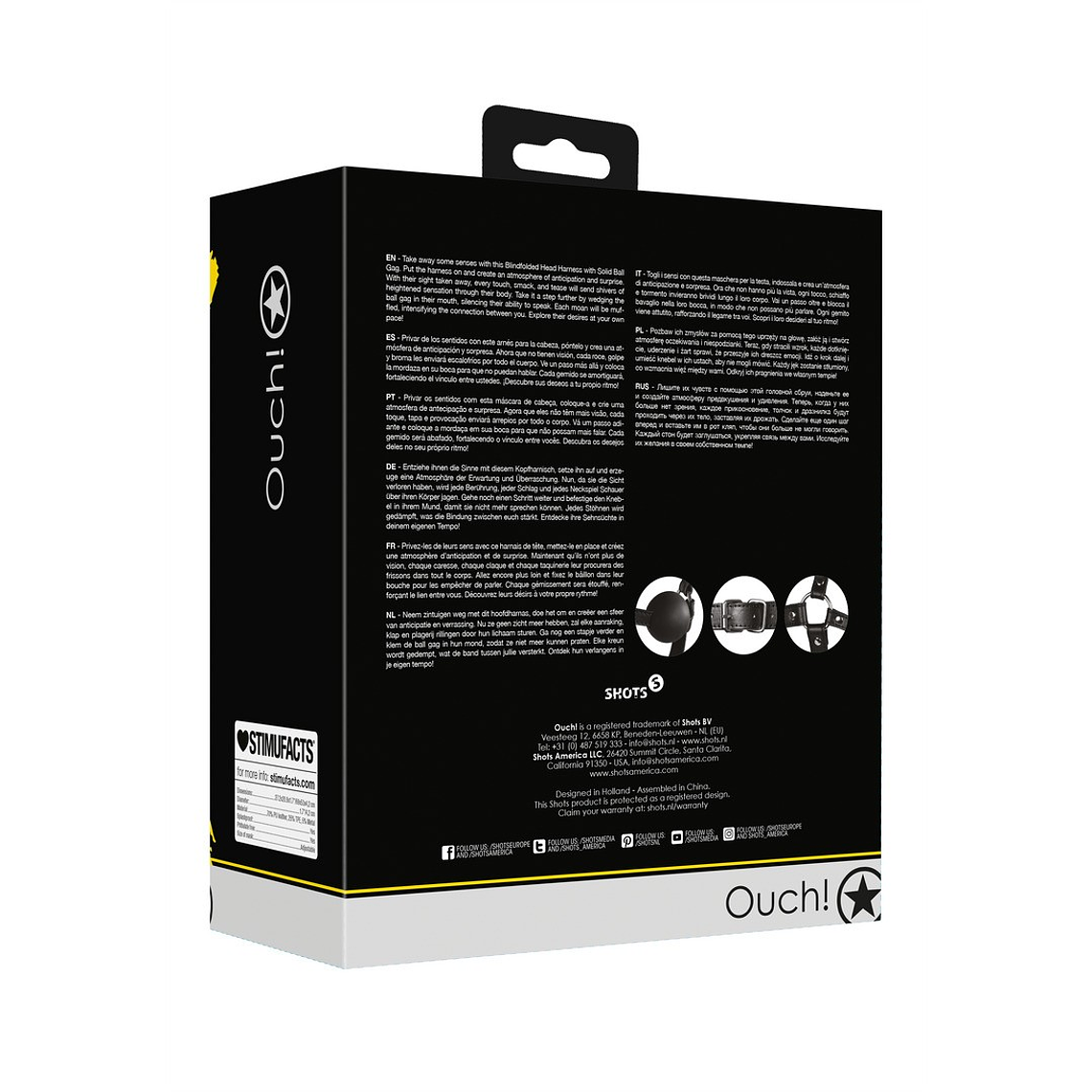 MÁSCARA COM VENDA E MORDAÇA EXTREME OUCH! 3