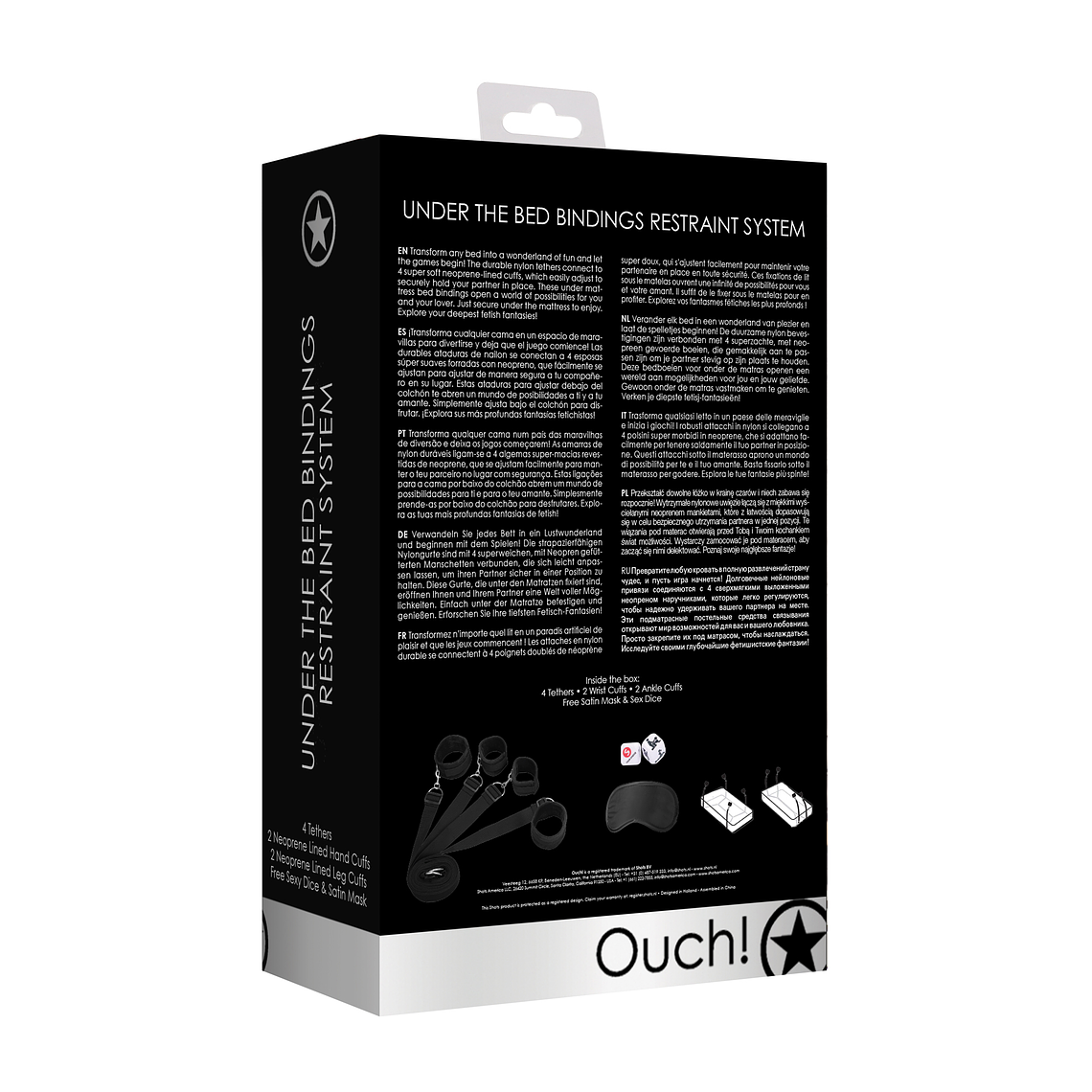 KIT DE RESTRIÇÃO UNDER THE BED BINDING RESTRAINT KIT OUCH! PRETO 4