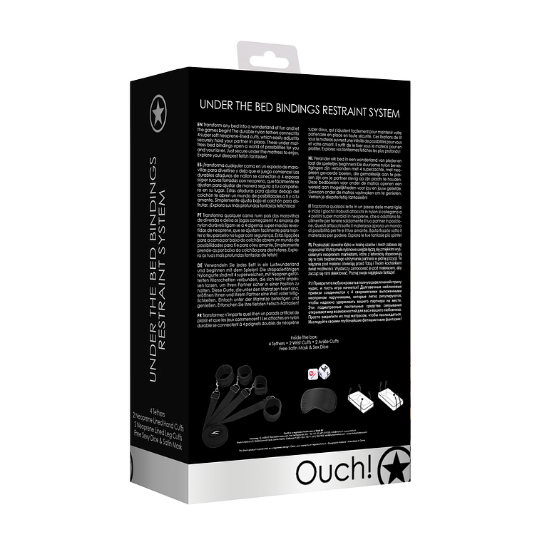 KIT DE RESTRIÇÃO UNDER THE BED BINDING RESTRAINT KIT OUCH! PRETO 4