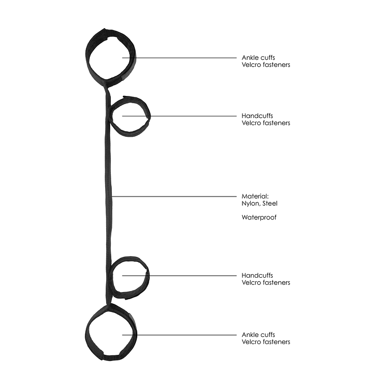 BARRA AFASTADORA COM ALGEMAS OUCH! SPREADER BAR WITH CUFFS PRETA 5