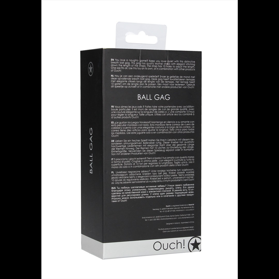 MORDAÇA OUCH! BALL GAG PRETA 4