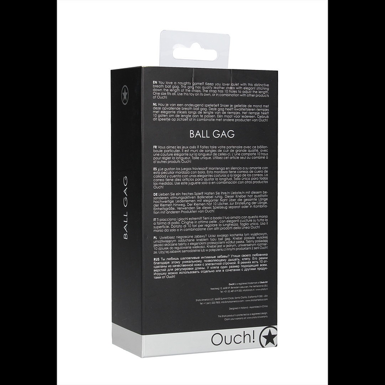 MORDAÇA OUCH! BALL GAG PRETA 4