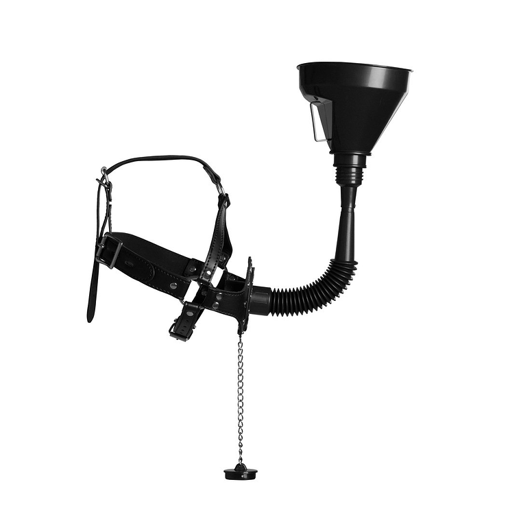 MÁSCARA COM MORDAÇA E FUNIL EXTREME PRETO OUCH! 6