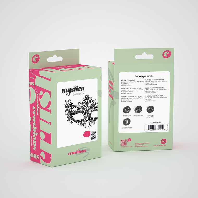 MÁSCARA DE RENDA PRETA MYSTICA CRUSHIOUS 5