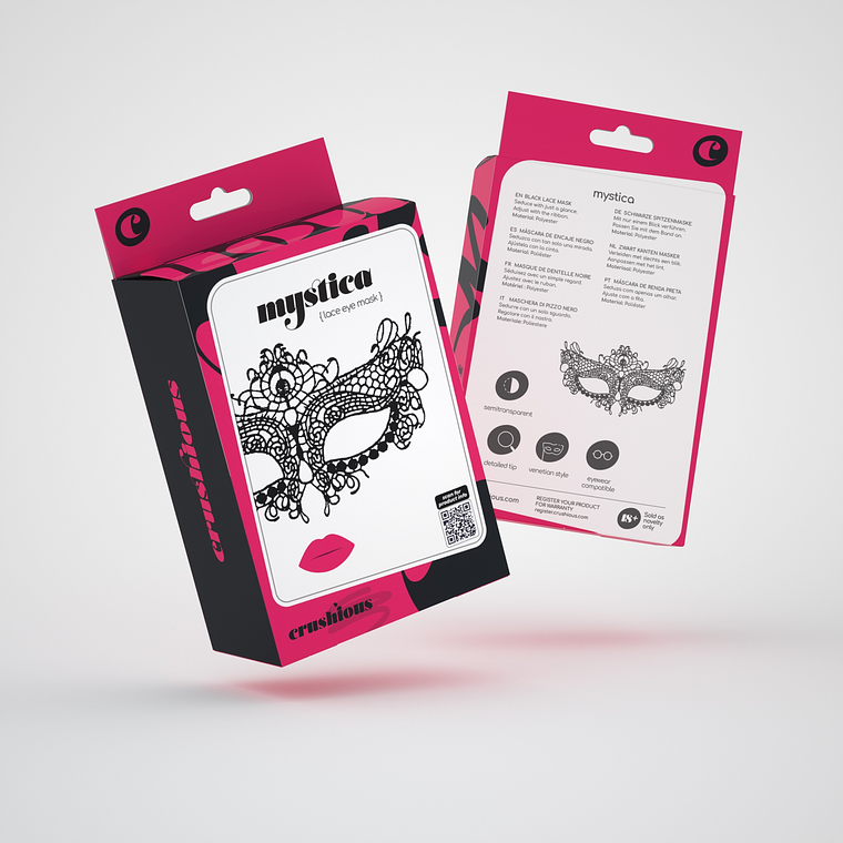 MÁSCARA DE RENDA PRETA MYSTICA CRUSHIOUS 6