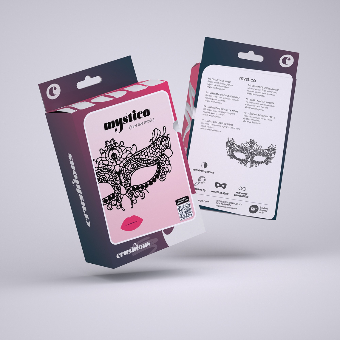 MÁSCARA DE RENDA PRETA MYSTICA CRUSHIOUS 7