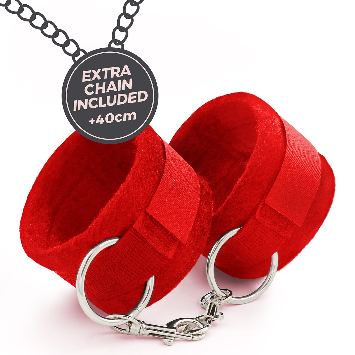 ME LO COMO CONJUNTO DE ALGEMAS DE VELCRO + VENDA ACETINADA E LUBRIFICANTE BEIJÁVEL DE MORANGO CRUSHIOUS 7