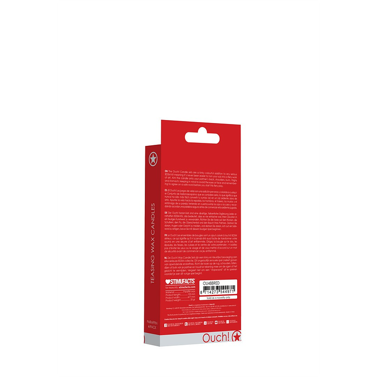 CONJUNTO DE 4 VELAS VERMELHAS TEASING WAX CANDLES OUCH! 3