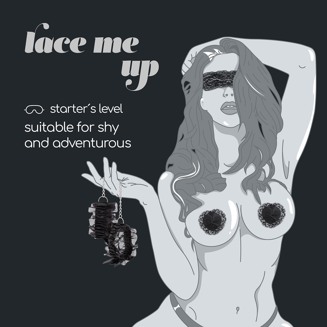 CONJUNTO DE RENDA PRETA LACE ME UP CRUSHIOUS 1