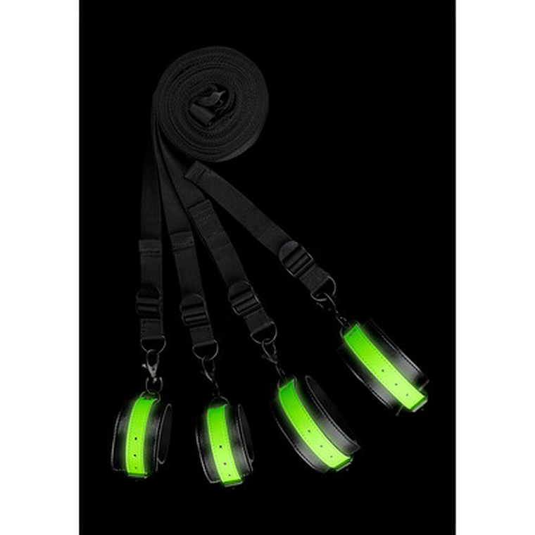 CONJUNTO DE RESTRIÇÕES PARA CAMA FLUORESCENTES GLOW IN THE DARK OUCH! 2