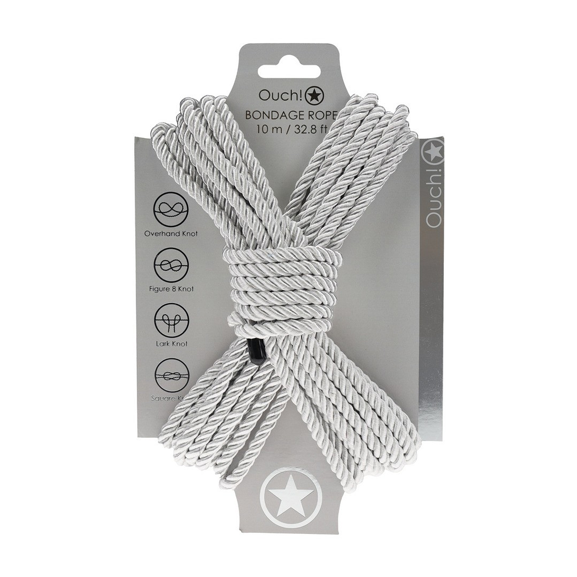 CORDA DE POLIÉSTER PARA BONDAGE 32.8 FT /10 M PRATA OUCH! 1