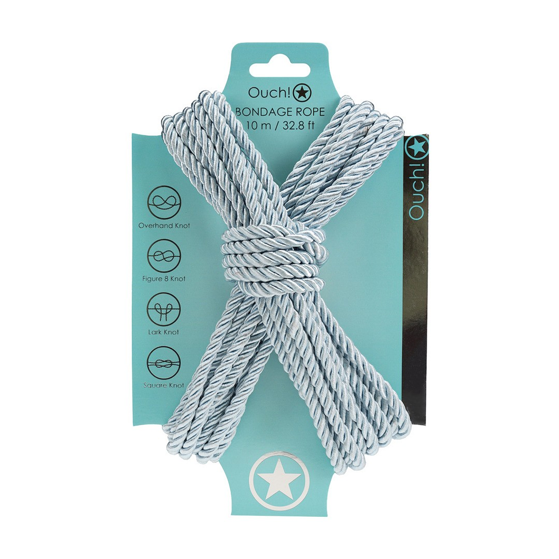 CORDA DE POLIÉSTER PARA BONDAGE 32.8 FT / 10 M AZUL POWDER OUCH! 1