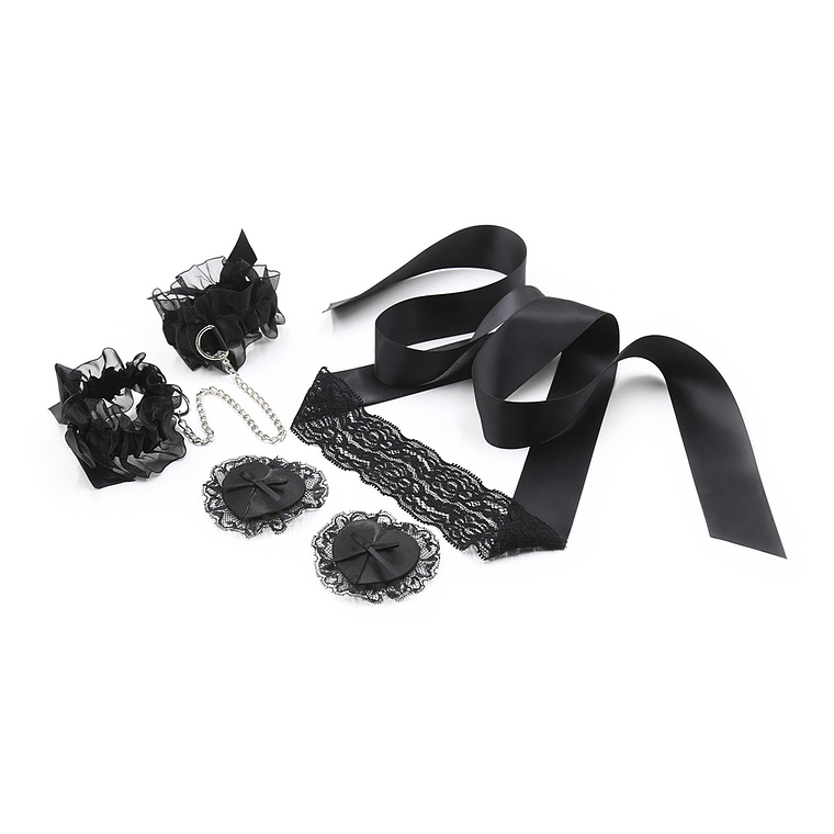 CONJUNTO DE RENDA PRETA LACE ME UP CRUSHIOUS 2
