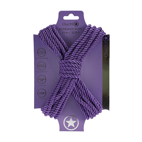 CORDA DE POLIÉSTER PARA BONDAGE 32.8 FT /10 M ROXO OUCH!