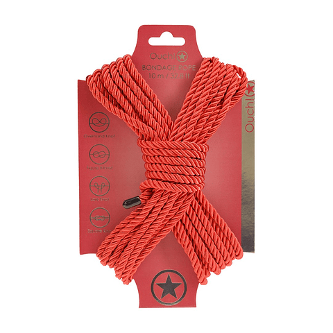 CORDA DE POLIÉSTER PARA BONDAGE 32.8 FT /10 M VERMELHO OUCH!