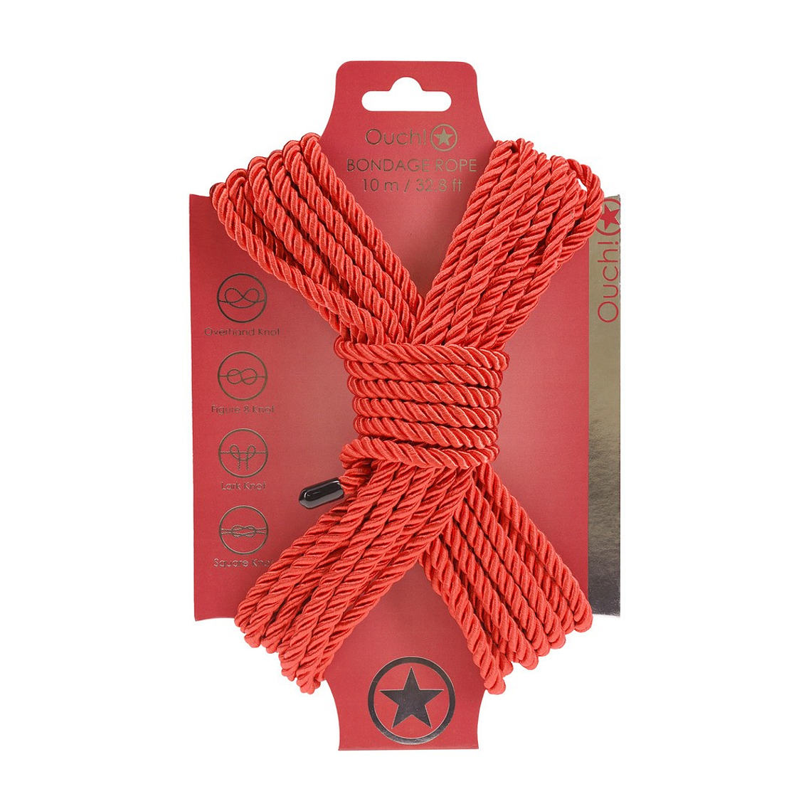 CORDA DE POLIÉSTER PARA BONDAGE 32.8 FT /10 M VERMELHO OUCH! 1