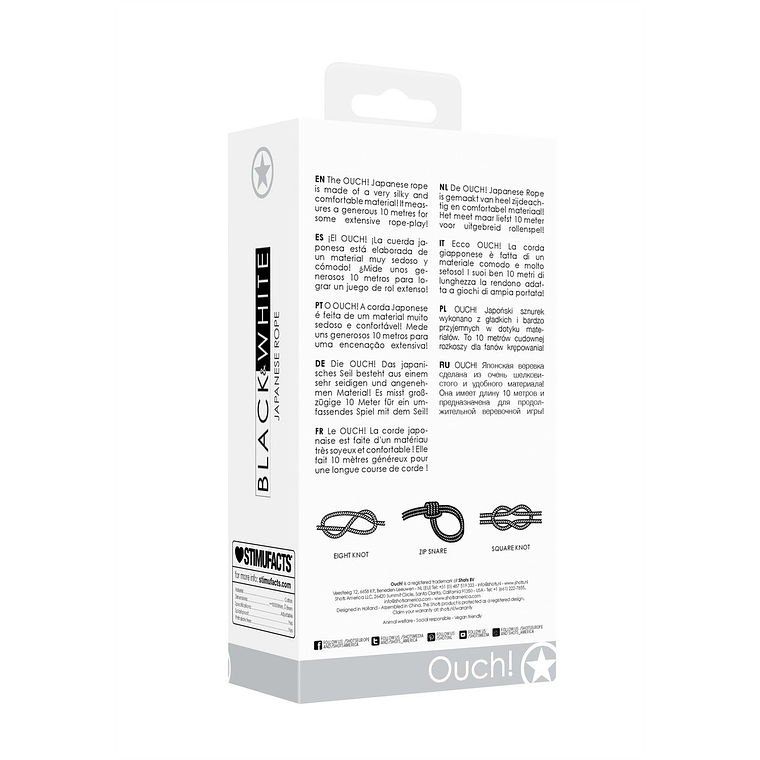 CORDA JAPANESE 32.8 FT /10 M BLACK AND WHITE OUCH! 3